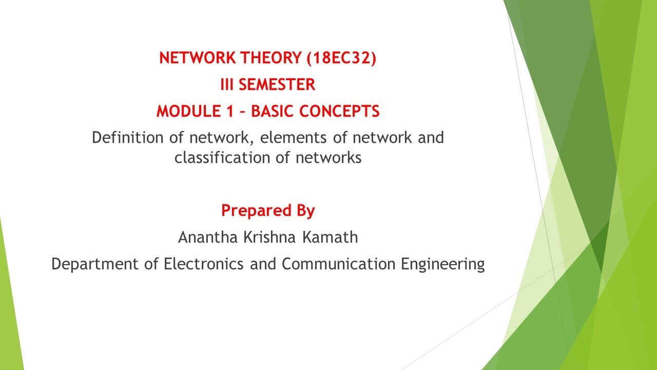 VTU NT 18EC32 M1 L1 Definition of network, elements of network and ...