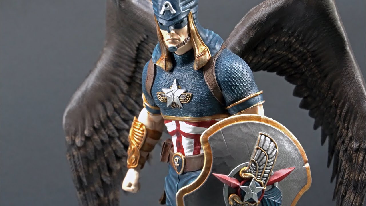 Painting Captain America statue imagined as an Egyptian God - Part 2
