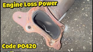 Honda Accord P0420 code loss of power and POOR fuel economy  BLOCKED CATALYTIC CONVERTER