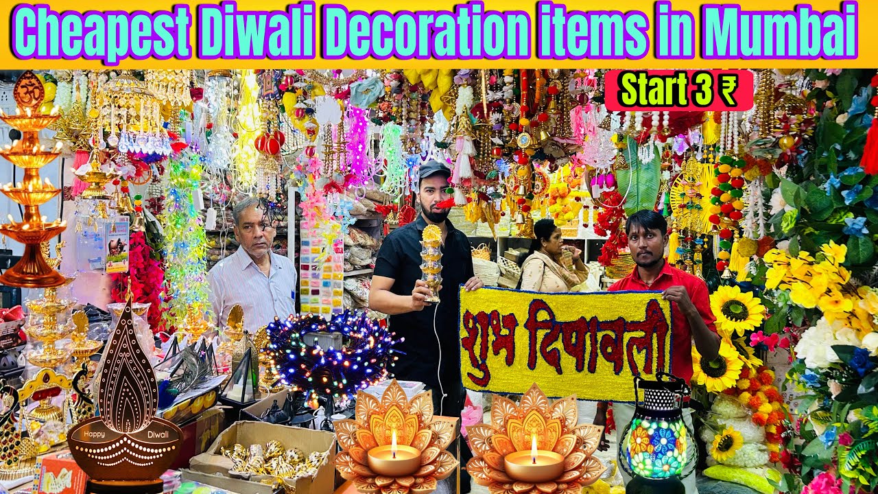 Diwali Decoration Wholesale & Retail Market in Mumbai | Diwali lights | Diwali Rangoli | Diwali diya