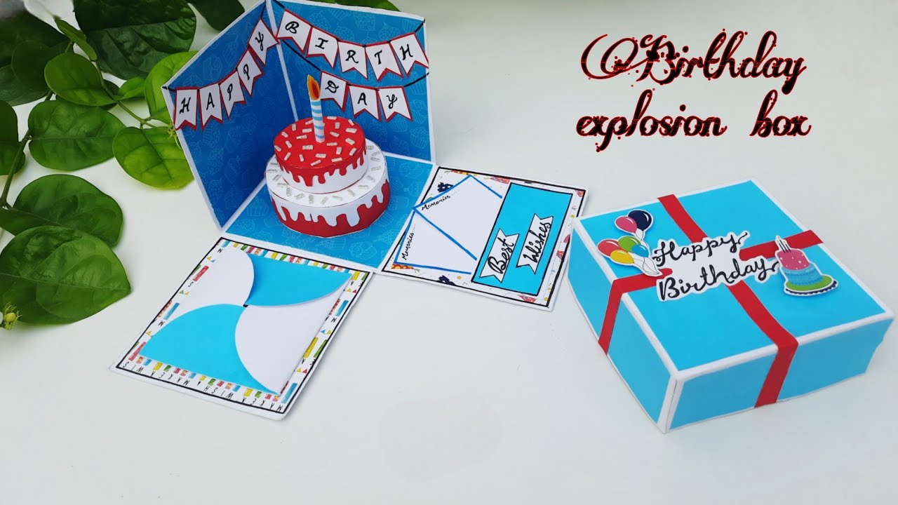 How to make explosion box for birthday | Handmade birthday gift box ...