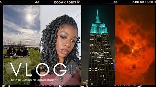 VLOG | LIFE OF AN NYU IDM GRAD STUDENT | ECLIPSE VIEWING &amp; VIRTUAL PRODUCTION AT THE EMPIRE STATE!