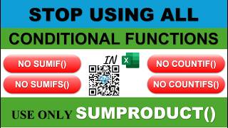 Use sumproduct instead of all conditional functions in excel | sumproduct replaces countif & sumif Guide