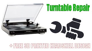 Record Player repair + 3D printed headshell + Wiring up a new cartridge & stylus
