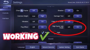 HOW TO ENABLE HIGH FRAME RATE MODE IN MOBILE LEGENDS | ANDROID/IOS