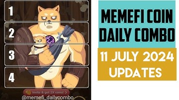 Memefi Coin Daily Combo Unlock | 11 July secret code unlock