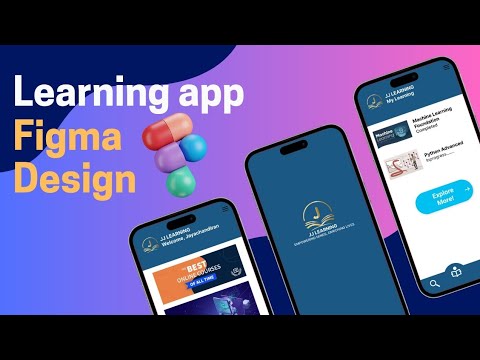 Learning app wireframe using Figma📲 | App Design 👨🏼‍💻 | UI / UX Design ...