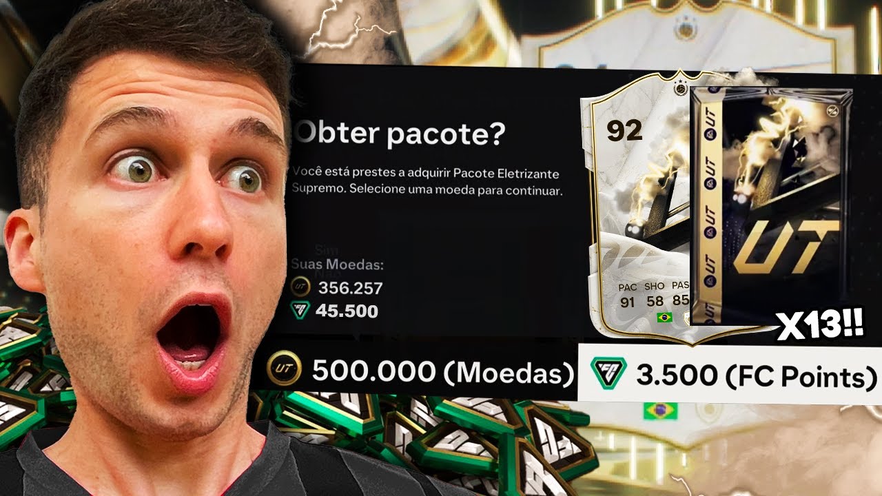 x13 PACKS DE 3500 FC POINTS DA LOJA 🔥 TIREI UM ICON INSANO BRASILEIRO 🇧🇷 EA FC 24 ULTIMATE TEAM