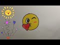 Як намалювати  СМАЙЛИК Повітряний поцілунок/для дітей/Kissing emoji /Easy drawings for kids/