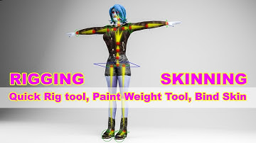 Rigging and Skinning using Quick Rig, Paint Weight, and Bind Skin tool in Maya 2020