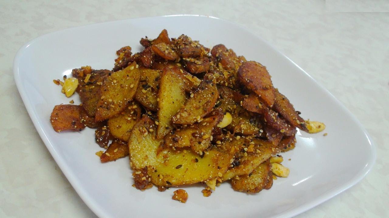 Bateta Chips nu Shaak - Crsipy Potato Wedges  - Video Recipe | Bhavna