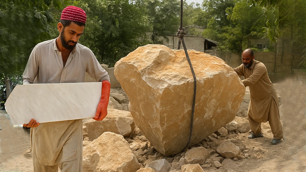 Process of Manufacturing Mountain Stone By Old Factory | How White ...