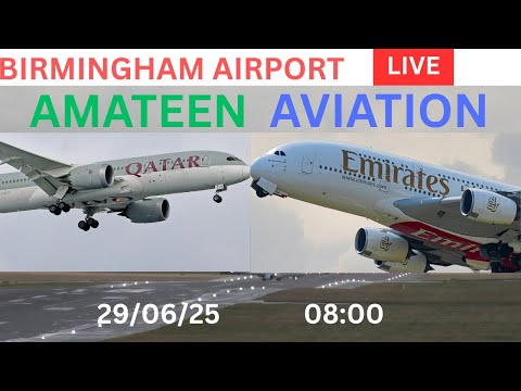 Sunday Planespotting : Birmingham Live : 29.06.2025#live #aviation #livestream