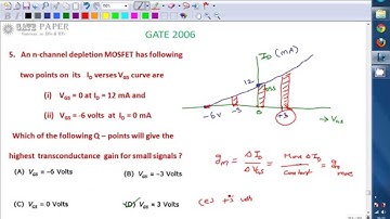 GATE 2006 ECE Transconductance of Depletion mode MOSFET