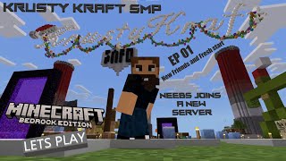 KrustyKraft SMP EP 01 Some new friends and a fresh start - Minecraft Bedrock Edition Lets Play