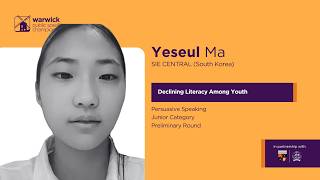 2026 Warwick PS Persuasive Speaking Junior Preliminary Round | Yeseul Ma