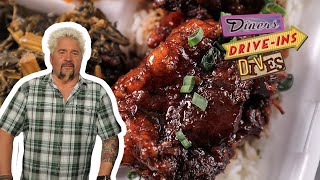 Guy Fieri Eats Oxtails and Jerk Shrimp in Cincinnati | Diners, DriveIns and Dives | Food Network