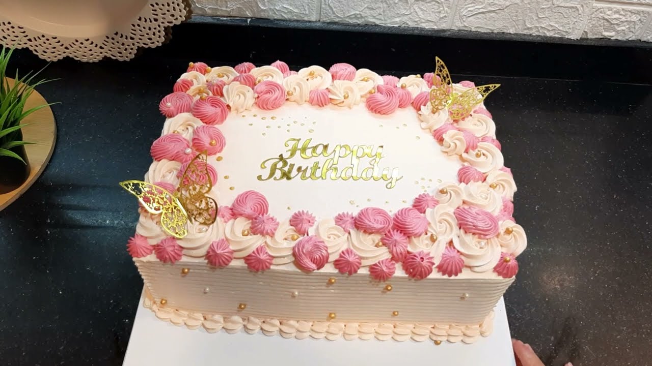 تورته كريمه مستطيله للمبتدائين