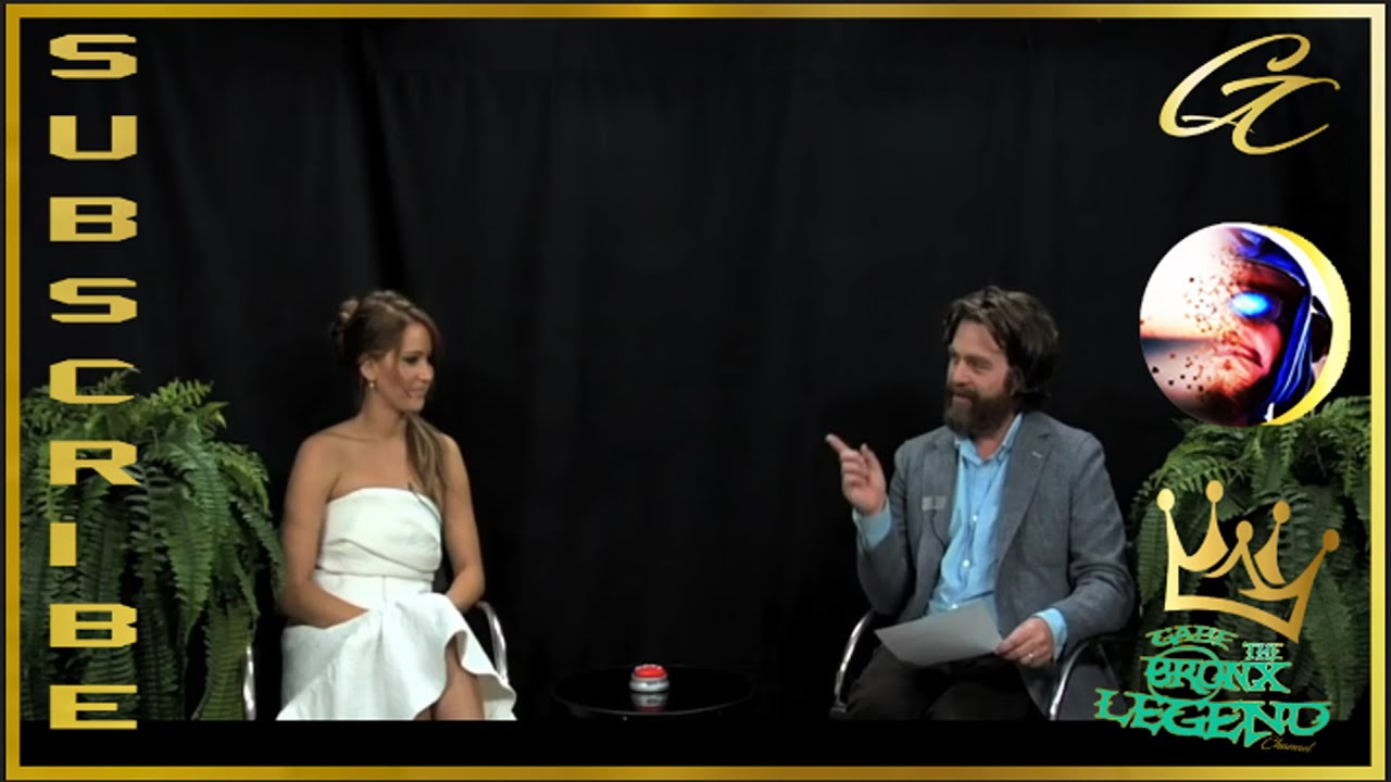 Jennifer Lawrence with Zach Galifanikis on Between 2 Ferns insults him