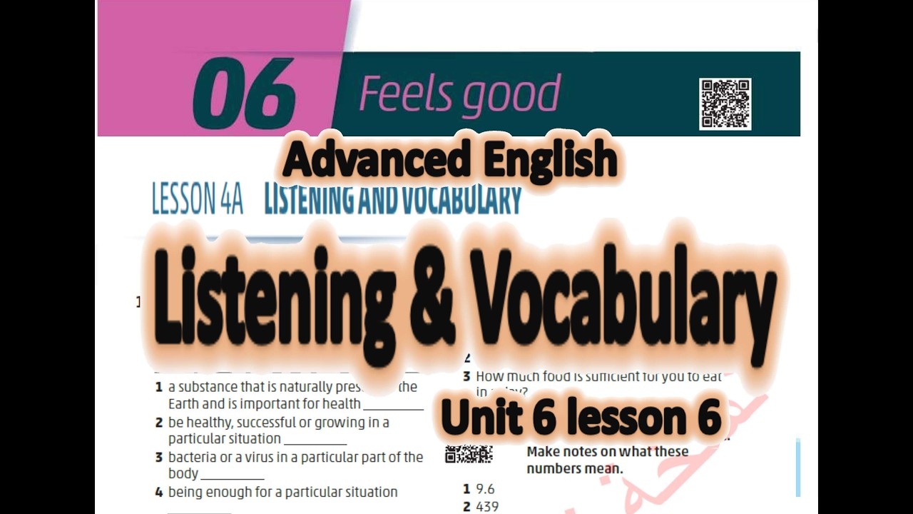 Listening & vocabulary - Advanced English - Tawjihi انجليزي متقدم الوحدة السادسة Unit six