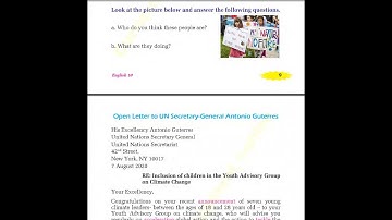 Open letter to Un Secretary General Antonio Guterres, English Class 10