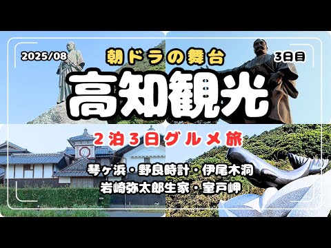 【高知観光】2泊3日(3日目)琴ヶ浜・安芸市野良時計・伊尾木洞・室戸岬