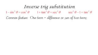 Inverse trig substitution 1