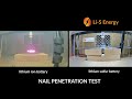 Lis energy cell battery test of fire safety