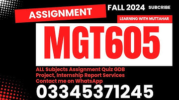 mgt605 solution fall 2024