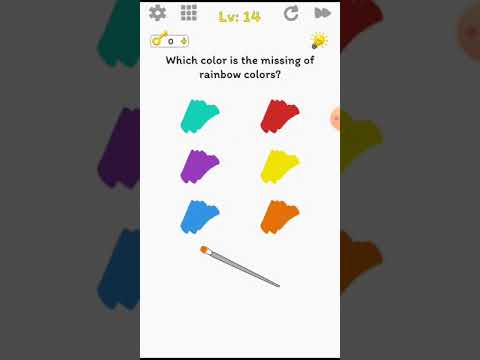 Kidding me level 14 Which color is the missing of rainbow colors.walkthrough