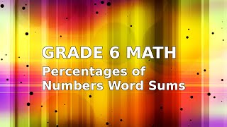 Math Algebra Lesson 5.4 - Percentages of Numbers Word Sums