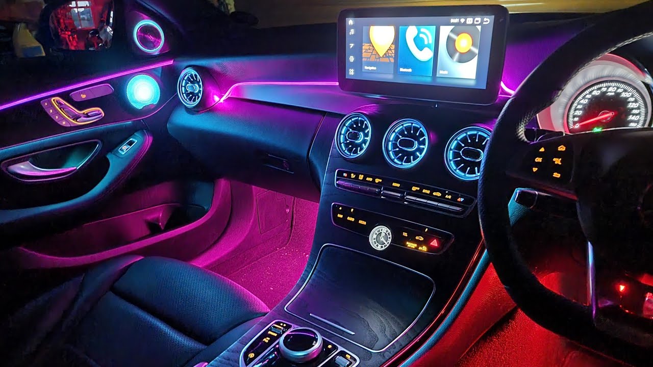 Epic Mercedes Benz C Class W205 Ambient Light Install RGB LED Car Interior | Car Ambient -