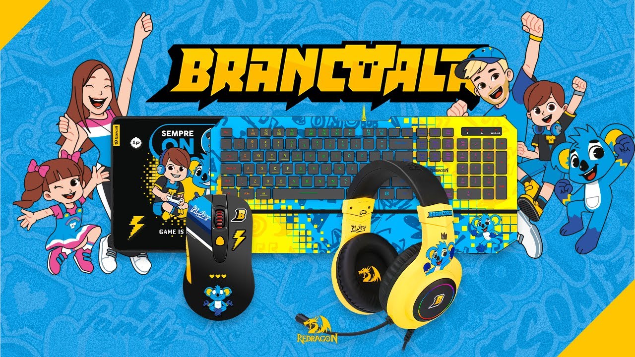 Kit Gamer Redragon - Teclado Karura Brancoala ABNT2 - B502RGB (PT