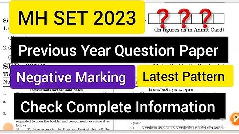 MH SET 2023 : Exam Pattern , Previous Year Question Paper, Negative Marking , Ugc Net 2023 । Nta Net
