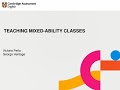 Teaching Mixed Ability Classes