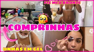 UM DIA INTEIRO COMIGO // FIZ BRONZE DE FITA // MANUTENÇÃO DA MIMHA UNHA E MUITO MAIS 💖