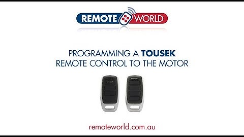 REMOTE WORLD • Programming A TOUSEK Remote Control To The Motor