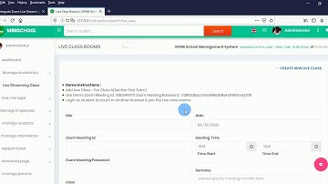 School Management System with Zoom Live Streaming Integration