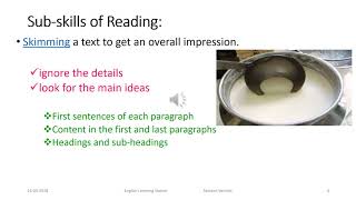 Reading Subskills: Skimming and Scanning