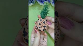 Aesthetic DIY Pineapple Craft with Heart Details! 🍍✨ #diy #clay #shorts