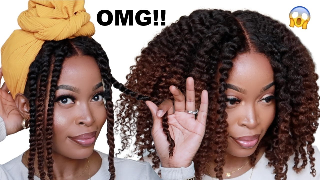 😱FAKE a TWISTED UPDO & TWIST OUT on a 💣NATURAL HAIR WIG I No Glue, No Gel🔥 Ft. Hergivenhair