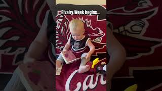 Baby learns how to on her - send your Rivalry Week s to us too
