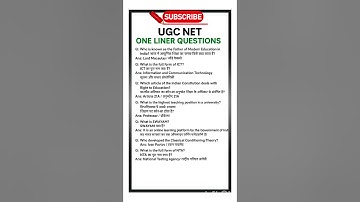 UGC NET 2025-26 One Liner Questions/ MCQ । UGC Net Paper-1 Important Topic #ugcnet #netjrf