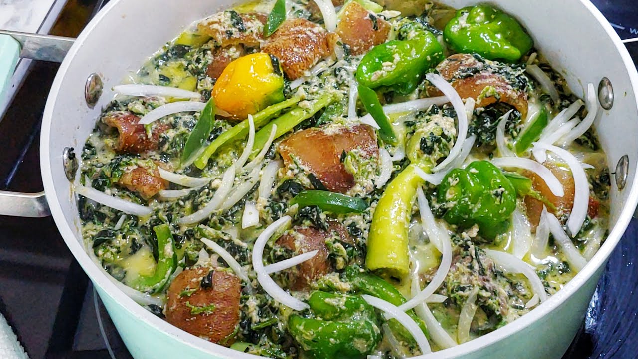 Sauce Pistache Blanche aux Epinards || Sauce Gboma Blanche || Gboma Héhé