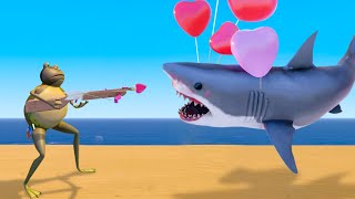 NEW LOVE GUN vs SHARKS - Amazing Frog Part 201 | Pungence