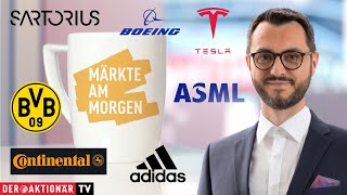 Märkte am Morgen: Adidas, Continental, Sartorius, Borussia Dortmund, Boeing, ASML, Tesla