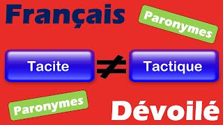 Tacite Et Tactique Paronymes