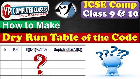 How to dry run a program in java | What is Dry Run Table | YP Computer Classes