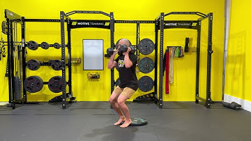Dumbbell Cyclist Squat (Front Rack Position)