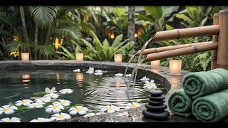 Calm Stone Pool Floating Flowers Luxury Spa Vibes